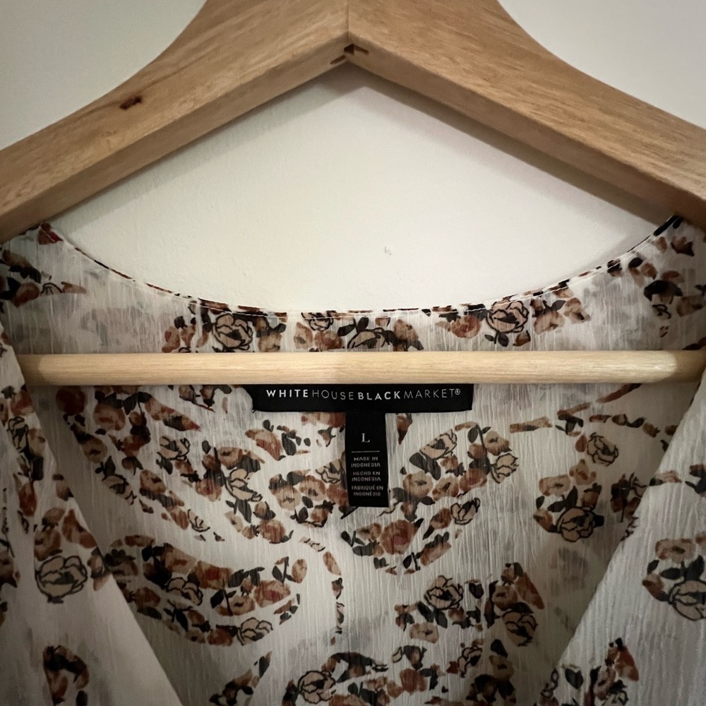 White House Black Market Floral Print Top